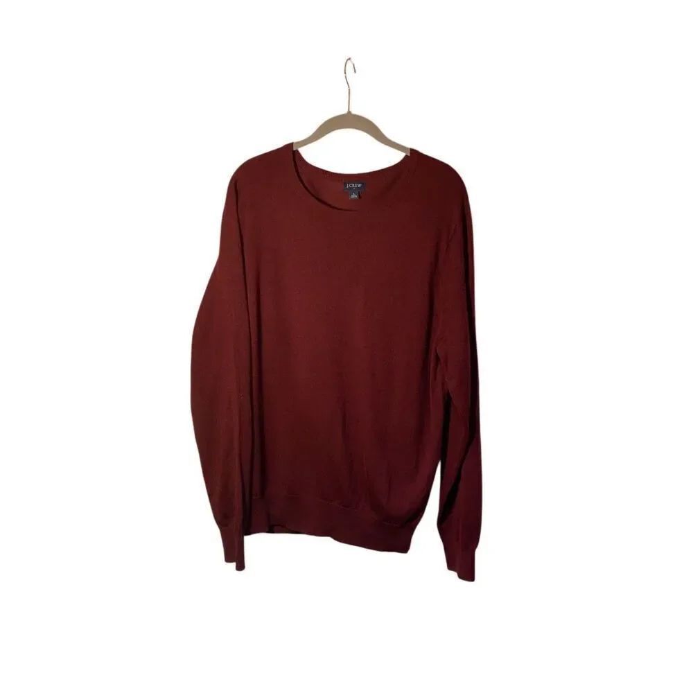 J.Crew men’s merino wool blend, burgundy pullover sweater, size large